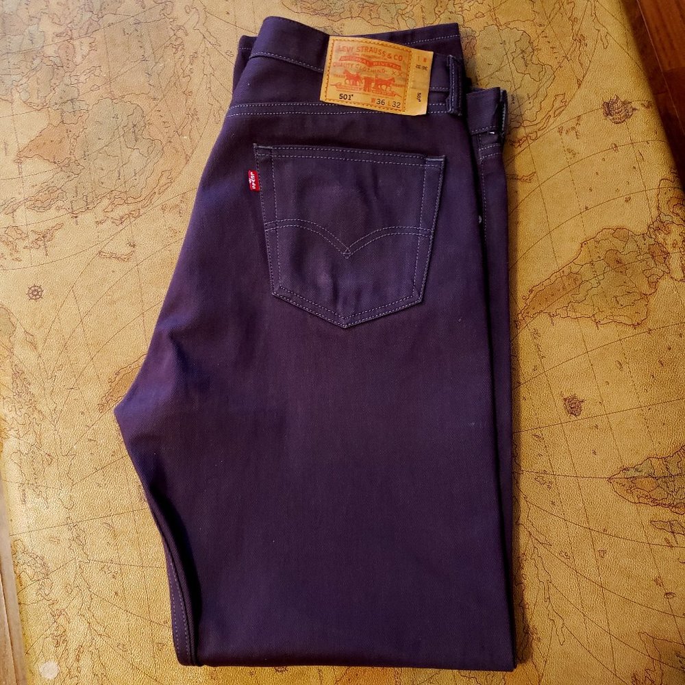 Levi's 501 Original Shrink to Fit Men's Jeans Purple W36 L32